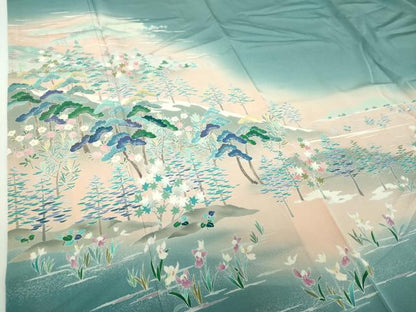 平和屋着物●訪問着　友禅　作家物　風景花文　暈し染め　正絹　逸品　DABH9155ps