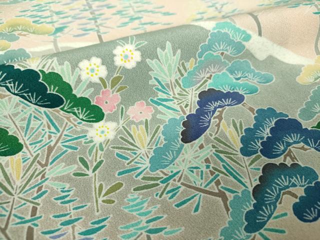 平和屋着物●訪問着　友禅　作家物　風景花文　暈し染め　正絹　逸品　DABH9155ps