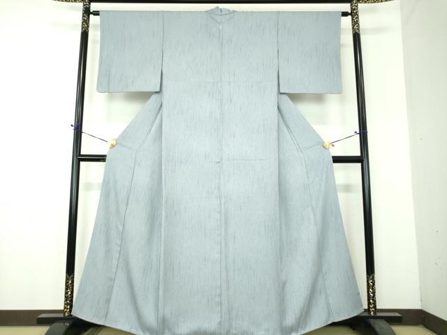 平和屋着物●上質な色無地　縞地紋　秘色色　正絹　逸品　DABH9156ps