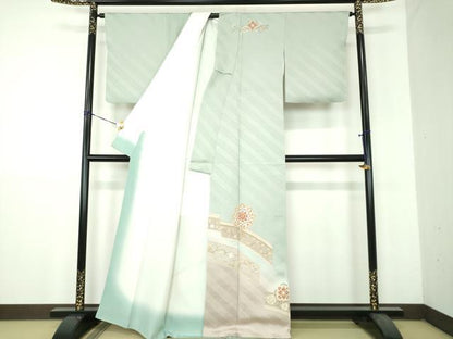 平和屋着物●中国三大刺繍　スワトウ相良刺繍　汕頭相良刺繍　総刺繍　訪問着　正倉院花文　暈し染め　正絹　逸品　DABH9157ps