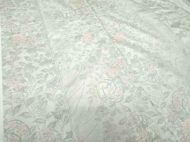 平和屋着物●本場大島紬　白大島　花丸文　正絹　逸品　未使用　DABH9159ps