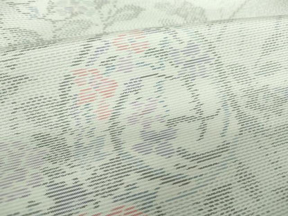 平和屋着物●本場大島紬　白大島　花丸文　正絹　逸品　未使用　DABH9159ps
