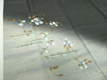 平和屋着物●和紙染染色作家・植村彩弘　訪問着　手描き　枝花文　暈し染め　金彩　やまと誂製　正絹　逸品　未使用　DABH9165ps