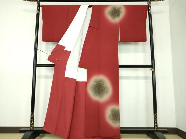 平和屋着物●訪問着　舞梅　鬼しぼ縮緬　暈し染め　金彩　正絹　逸品　DABH9168ps