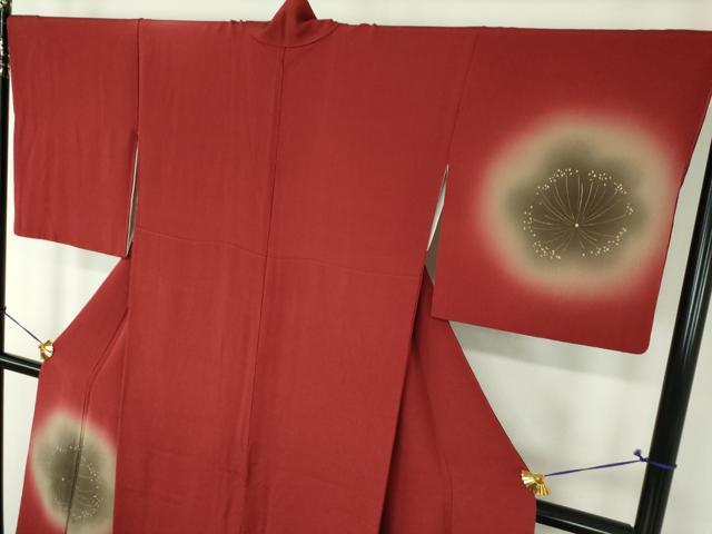 平和屋着物●訪問着　舞梅　鬼しぼ縮緬　暈し染め　金彩　正絹　逸品　DABH9168ps