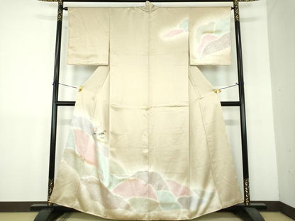 平和屋着物●訪問着　刺繍　松竹梅　暈し染め　金彩　正絹　逸品　未使用　DABH9174ps