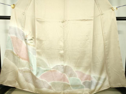 平和屋着物●訪問着　刺繍　松竹梅　暈し染め　金彩　正絹　逸品　未使用　DABH9174ps