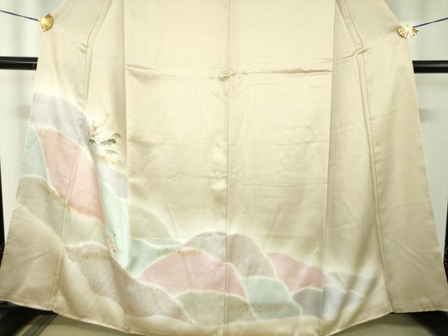 平和屋着物●訪問着　刺繍　松竹梅　暈し染め　金彩　正絹　逸品　未使用　DABH9174ps