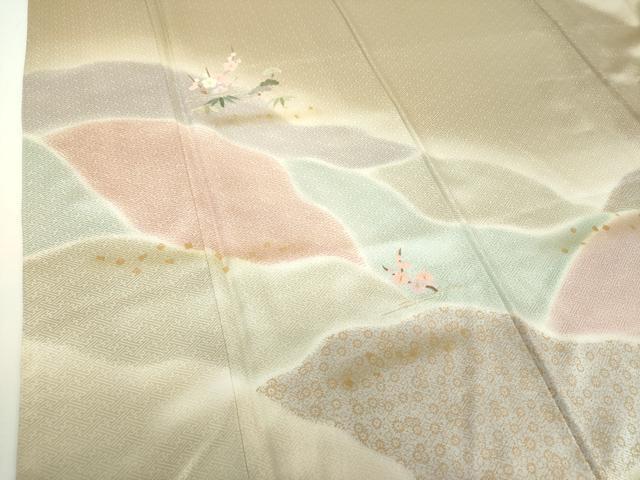 平和屋着物●訪問着　刺繍　松竹梅　暈し染め　金彩　正絹　逸品　未使用　DABH9174ps