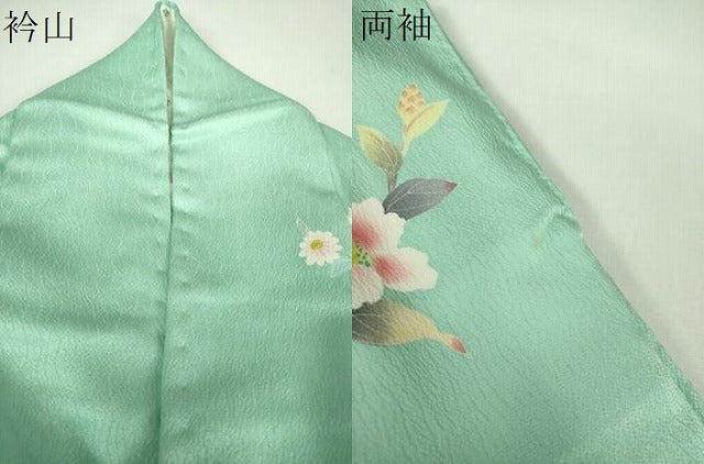 平和屋着物●訪問着　友禅　枝花文　暈し染め　正絹　逸品　DABH9177ps