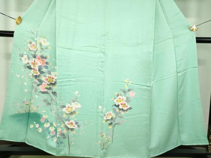 平和屋着物●訪問着　友禅　枝花文　暈し染め　正絹　逸品　DABH9177ps