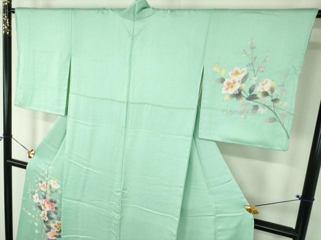 平和屋着物●訪問着　友禅　枝花文　暈し染め　正絹　逸品　DABH9177ps