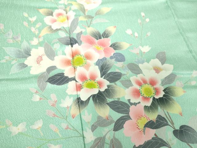 平和屋着物●訪問着　友禅　枝花文　暈し染め　正絹　逸品　DABH9177ps