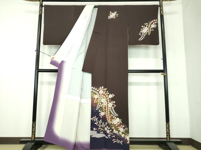 平和屋着物●越後十日町の一流染匠　桐屋・翠山工房　訪問着　絞り　辻が花　跳兎　暈し染め　金彩　正絹　逸品　DABH9178ps