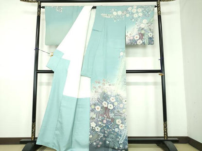 平和屋着物●吉乃一廉　幻の辻が花　訪問着　絞り　辻が花　暈し染め　銀通し地　正絹　逸品　DABH9179ps