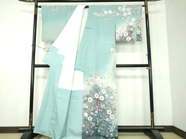 平和屋着物●吉乃一廉　幻の辻が花　訪問着　絞り　辻が花　暈し染め　銀通し地　正絹　逸品　DABH9179ps