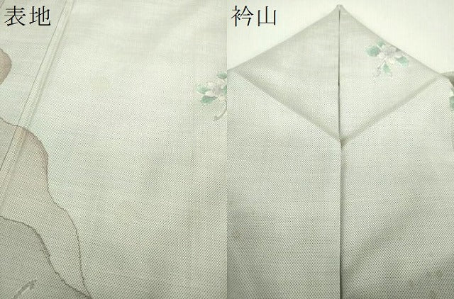 平和屋着物●訪問着　白大島　9マルキ　枝花文　正絹　逸品　DABH9180ps