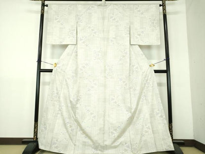 平和屋着物●本場大島紬　白大島　9マルキ　葡萄蔦の葉文　正絹　逸品　DABH9181ps