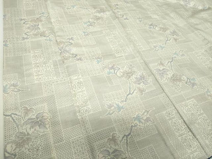 平和屋着物●本場大島紬　白大島　9マルキ　葡萄蔦の葉文　正絹　逸品　DABH9181ps