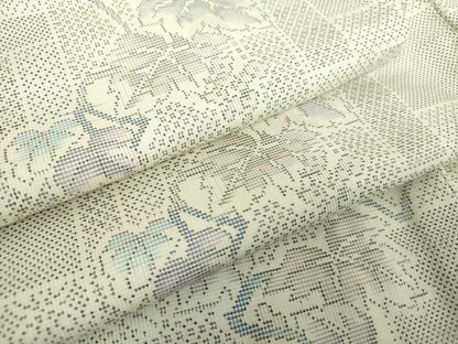 平和屋着物●本場大島紬　白大島　9マルキ　葡萄蔦の葉文　正絹　逸品　DABH9181ps