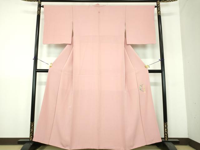 平和屋着物●上質な色無地　作家物　石竹色　正絹　逸品　DABH9182ps
