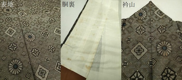 平和屋着物●本場大島紬　龍郷絣　花菱文　正絹　逸品　DABH9185ps