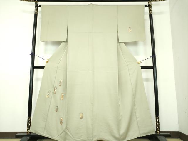 平和屋着物●訪問着　竹屋町刺繍　短冊花文　金彩　正絹　逸品　DABH9188ps
