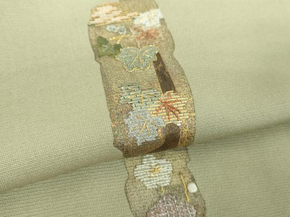 平和屋着物●訪問着　竹屋町刺繍　短冊花文　金彩　正絹　逸品　DABH9188ps