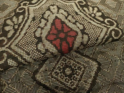 平和屋着物●本場大島紬　龍郷絣　花菱文　正絹　逸品　DABH9189ps