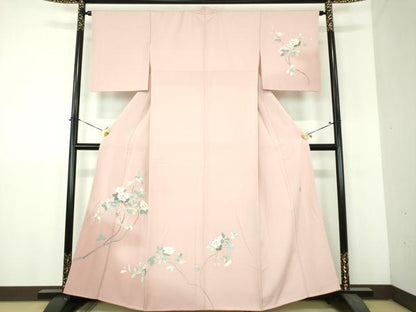 平和屋着物●訪問着　友禅　作家物　花鳥文　暈し染め　正絹　逸品　DABH9190ps