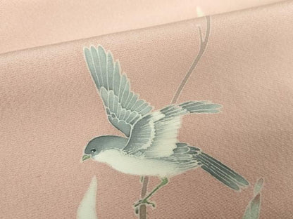 平和屋着物●訪問着　友禅　作家物　花鳥文　暈し染め　正絹　逸品　DABH9190ps