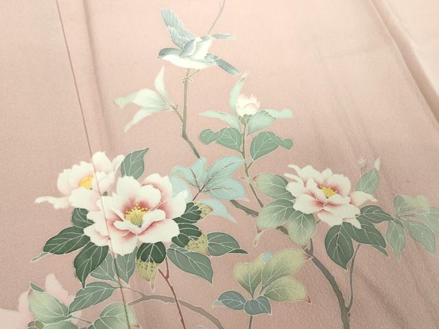 平和屋着物●訪問着　友禅　作家物　花鳥文　暈し染め　正絹　逸品　DABH9190ps