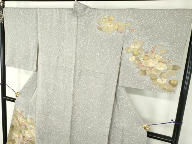 平和屋着物●訪問着　刺繍　蔦の葉花文　金彩　正絹　逸品　DABH9192ps