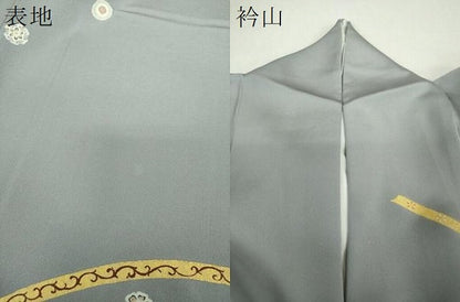 平和屋着物●訪問着　駒刺繍　鬘帯花文　金彩　正絹　逸品　DABH9198ps