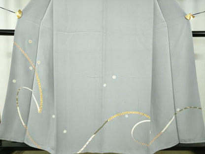 平和屋着物●訪問着　駒刺繍　鬘帯花文　金彩　正絹　逸品　DABH9198ps