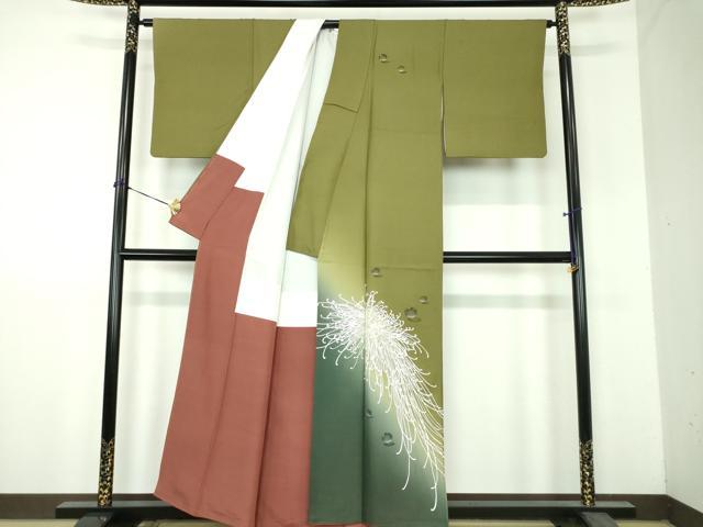 平和屋着物●訪問着　水滴　乱菊　暈し染め　金彩　正絹　逸品　DABH9202ps