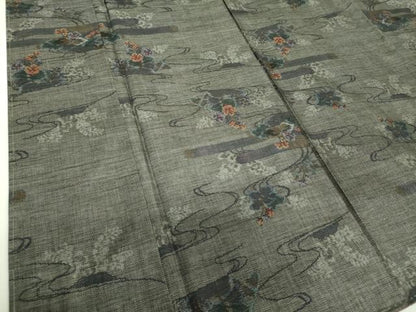 平和屋着物●本場大島紬　9マルキ　流水花文　正絹　逸品　未使用　DABH9203ps