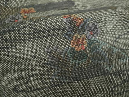 平和屋着物●本場大島紬　9マルキ　流水花文　正絹　逸品　未使用　DABH9203ps