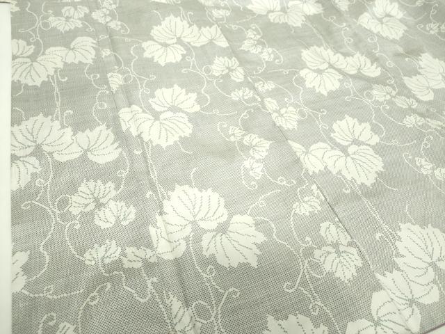 平和屋着物●本場大島紬　白大島　7マルキ　蔦の葉文　正絹　逸品　DABH9205ps