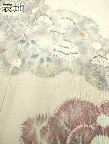 平和屋着物●訪問着　絞り　辻が花　雲取り風景　正絹　逸品　DABH9206ps