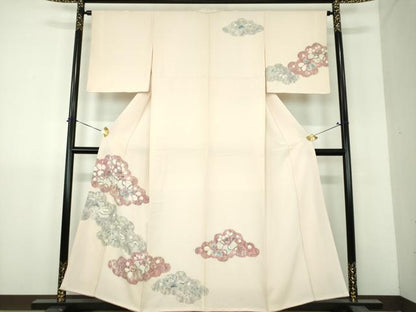 平和屋着物●訪問着　絞り　辻が花　雲取り風景　正絹　逸品　DABH9206ps