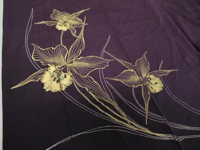 平和屋着物●豪華振袖　作家物　寿光織　草花文　暈し染め　金銀糸　正絹　逸品　DABH9207ps