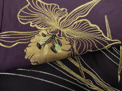 平和屋着物●豪華振袖　作家物　寿光織　草花文　暈し染め　金銀糸　正絹　逸品　DABH9207ps