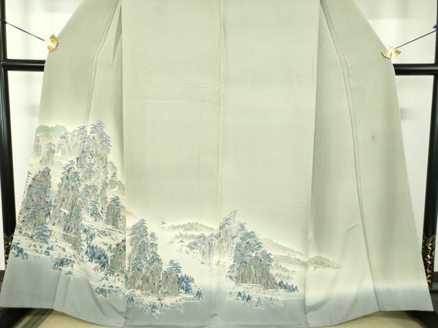 平和屋着物●本加賀友禅作家　浅野冨治男　訪問着　友禅　飛鳥風景　暈し染め　正絹　逸品　DABH9208ps