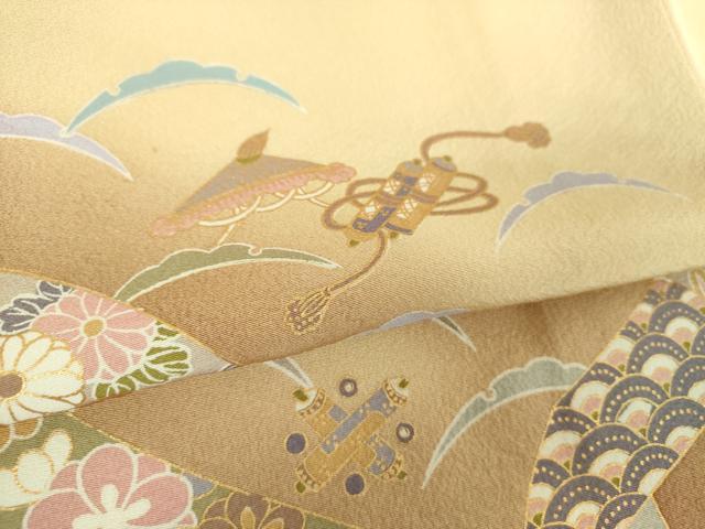 平和屋着物●訪問着　宝尽くし花熨斗文　暈し染め　金彩　正絹　逸品　未使用　DABH9210ps