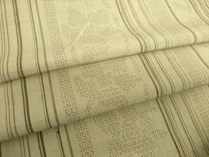 平和屋着物●結城紬　80亀甲　更紗花間道　やまと誂製　正絹　逸品　DABH9211ps