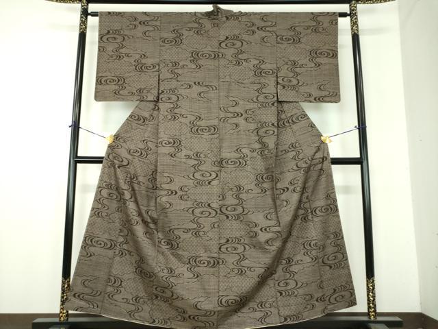 平和屋着物●本場大島紬　7マルキ　雲取り流水文　さが美扱い　正絹　逸品　未使用　DABH9212ps