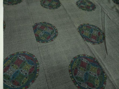平和屋着物●本塩沢　七宝花文　正絹　逸品　DABH9213ps