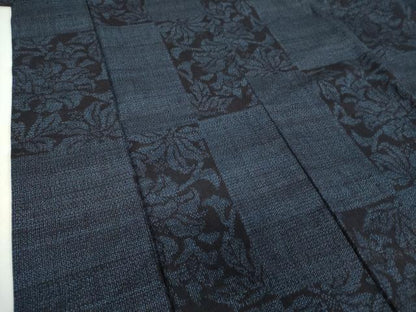 平和屋着物●結城紬　80亀甲　市松更紗花文　正絹　逸品　未使用　DABH9219ps