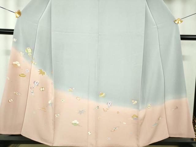 平和屋着物●訪問着　宝尽くし　暈し染め　金彩　正絹　逸品　DABH9220ps